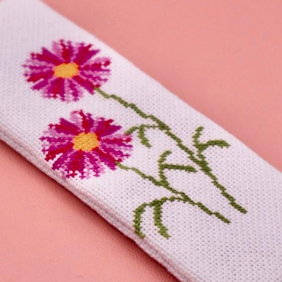 11月のしおり　マーガレットの花　クロスステッチ刺繍 | 3枚目